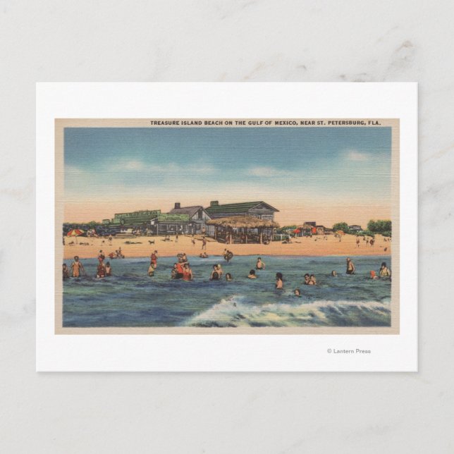 Carte Postale Saint-Pétersbourg, FL - Vue de l'île au trésor (Devant)