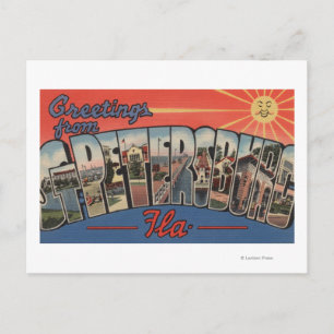 Carte Postale Saint-Pétersbourg, Floride - Grandes Lettres Scène