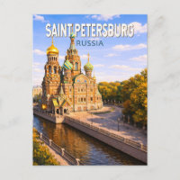 Saint-Pétersbourg Russie Illustration Voyage Art