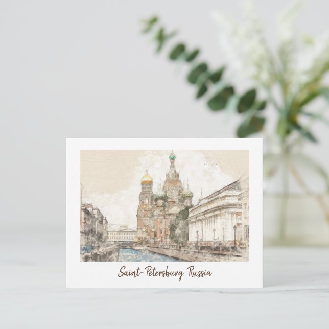 Carte Postale Saint-Pétersbourg, Russie vintage (Debout devant)