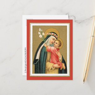 Carte Postale Saint Rose de Lima et le Christ Enfant (M 023)