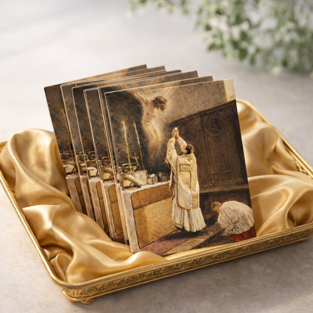 Carte Postale Saint Sacrifice de la Messe Prêtre catholique (Créateur téléchargé)