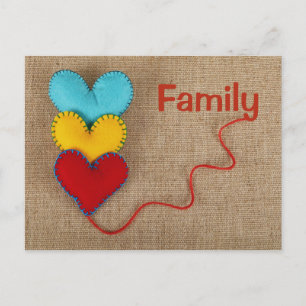 Carte postale Saint Valentin avec coeur "Famille"
