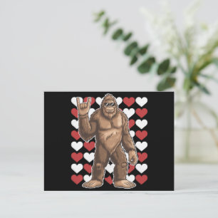 Carte Postale Saint-Valentin Bigfoot Cœurs Drôles d'amour Sasqua
