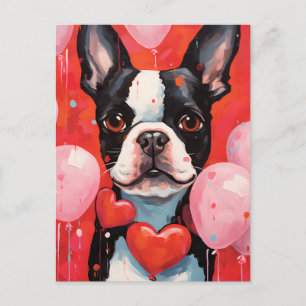 Carte Postale Saint-Valentin Boston Terrier