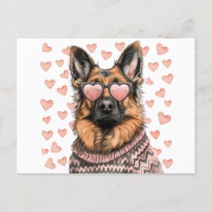 Carte Postale Saint Valentin Chien berger allemand