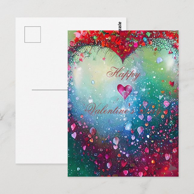 Carte Postale Saint-Valentin cœur brisé (Devant / Derrière)