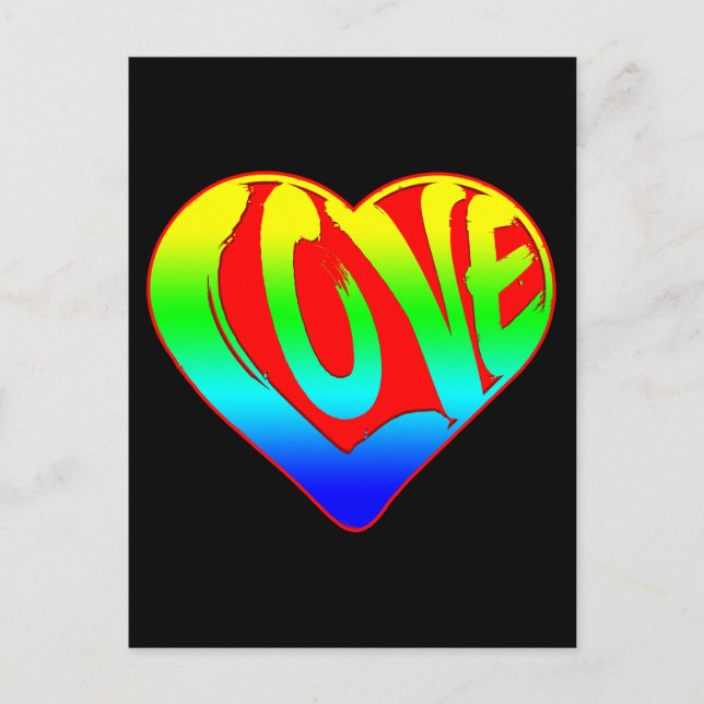 Carte Postale Saint-Valentin Cœur Coloré Amour (Devant)