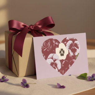 Carte Postale Saint-Valentin Cœur de Violettes