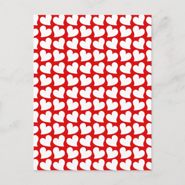 CARTE POSTALE SAINT-VALENTIN COEURS ROUGES ET BLANCS SAINT-VALEN (Devant)