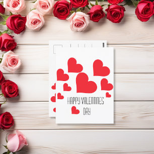 Carte Postale Saint Valentin Coeurs rouges mignons avec des tonn