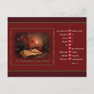 Carte postale Saint-Valentin de Dieu