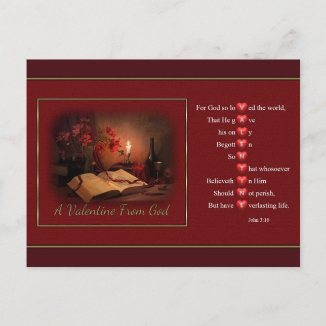 Carte postale Saint-Valentin de Dieu (Devant)