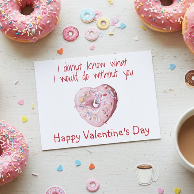 Carte Postale Saint Valentin Donut Ce que je ferais sans toi (Créateur téléchargé)