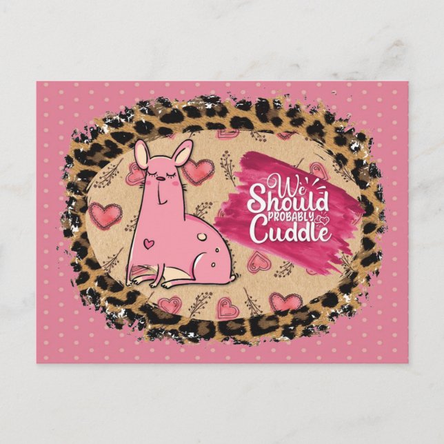 Carte Postale Saint-Valentin drôle Câlin de chien mignon (Devant)