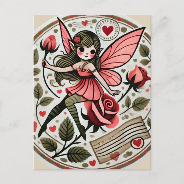 Carte Postale Saint Valentin Fairy Valentine (Devant)