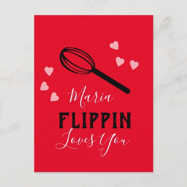 Carte Postale Saint-Valentin Flippin vous aime Coeurs Boulanger (Devant)