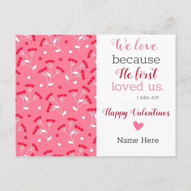 Carte Postale Saint Valentin floral (Devant)