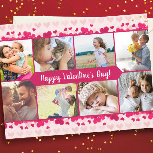 Carte Postale Saint Valentin Huit photos Collage avec coeur