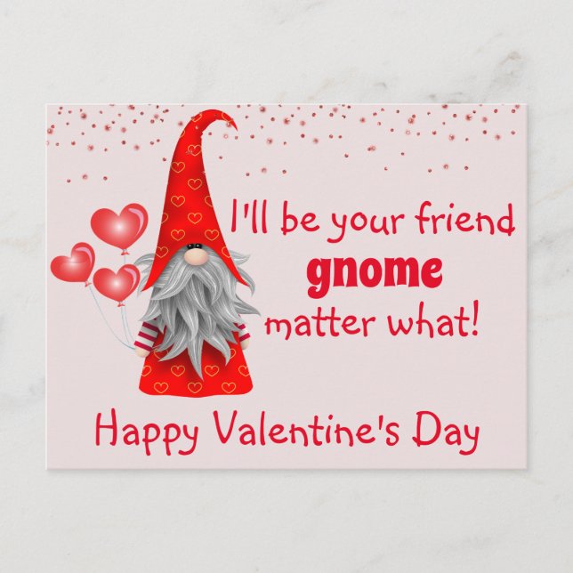 Carte Postale Saint Valentin Je serai votre ami Gnome Matter (Devant)