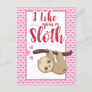 Carte Postale Saint Valentin Je vous aime Une Sloth Holiday Card