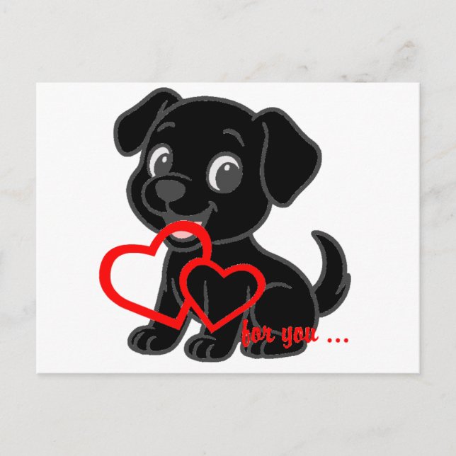 Carte Postale Saint-Valentin Labrador Retriever (Devant)