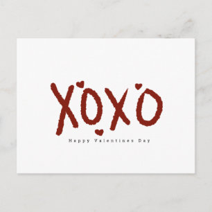 Carte Postale Saint-Valentin minimaliste en lettrage manuel nuag