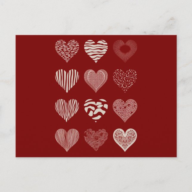 Carte Postale Saint-Valentin Neuf Cœurs Amour de la Saint-Valent (Devant)