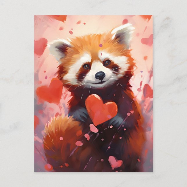 Carte Postale Saint-Valentin Red Panda (Devant)