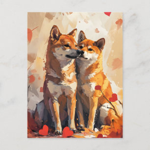 Carte Postale Saint Valentin Shiba Inu