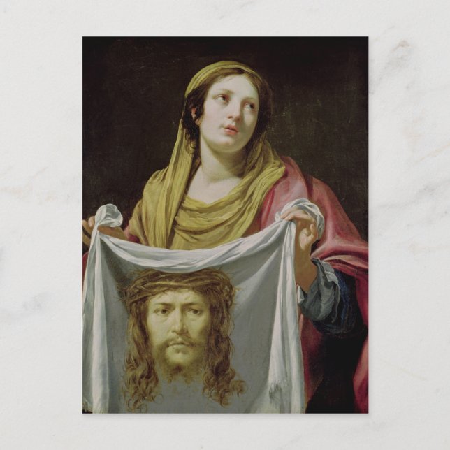 Carte Postale Saint-Veronica tenant le Saint-Suaire (Devant)