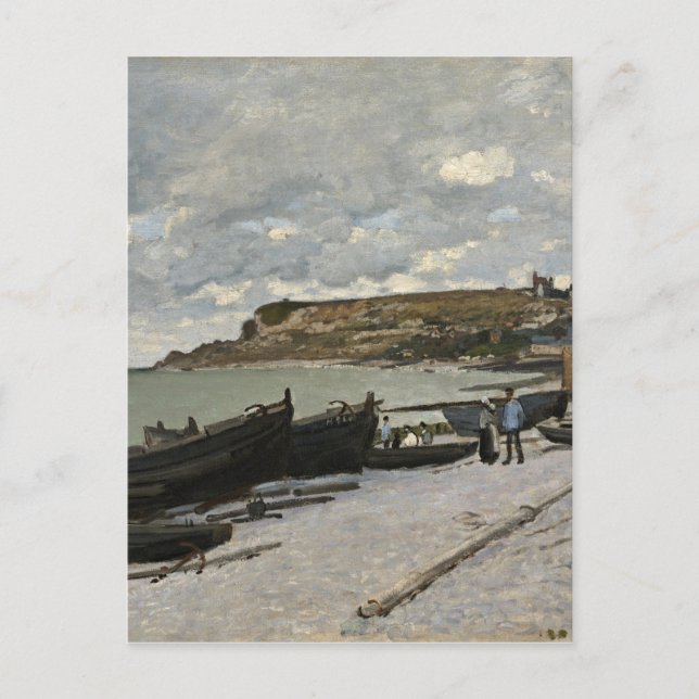 Carte Postale Sainte-Adresse de Monet - Bateaux Mer Ciel nuageux (Devant)