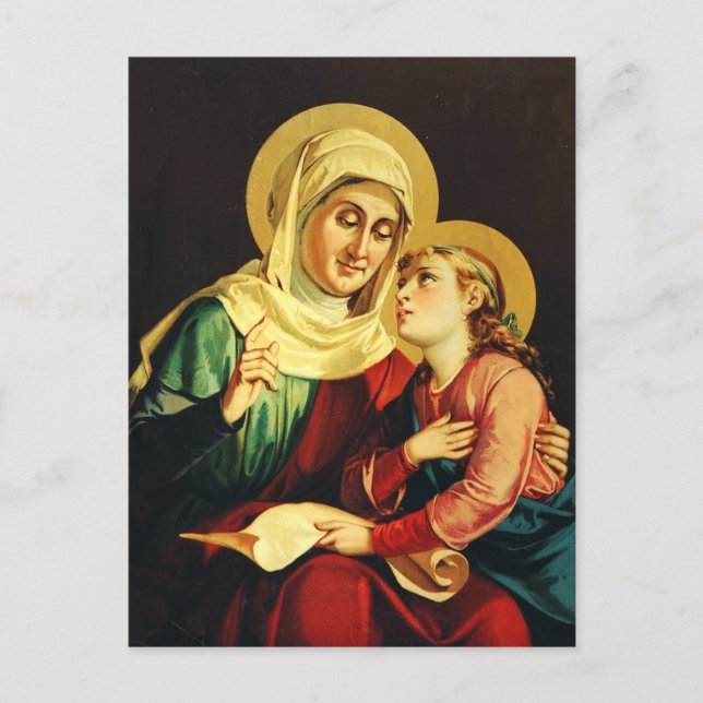 Carte Postale Sainte Anne et Vierge Marie (Devant)