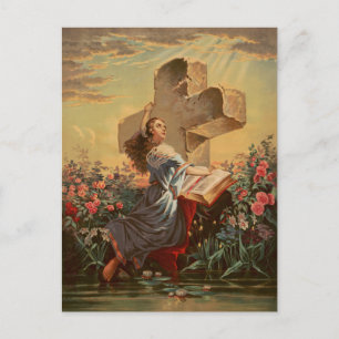 Carte Postale Sainte Bible et Croix