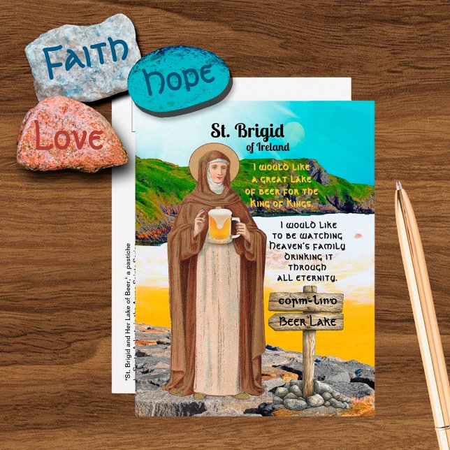 Carte Postale Sainte Brigitte d'Irlande et son lac de bière (Créateur téléchargé)