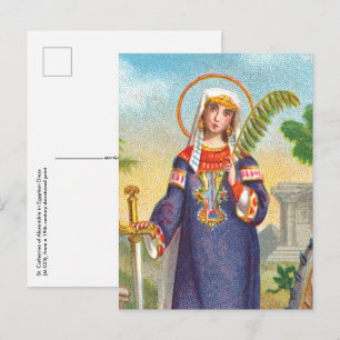 Carte Postale Sainte Catherine d'Alexandrie en tenue égyptienne
