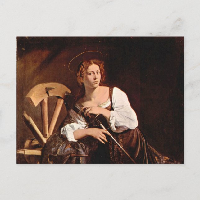 Carte Postale Sainte Catherine d'Alexandrie par Caravaggio (Devant)