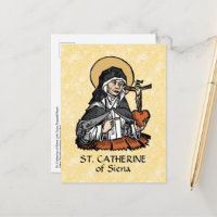 Sainte Catherine de Sienne avec Coeur Crucifix