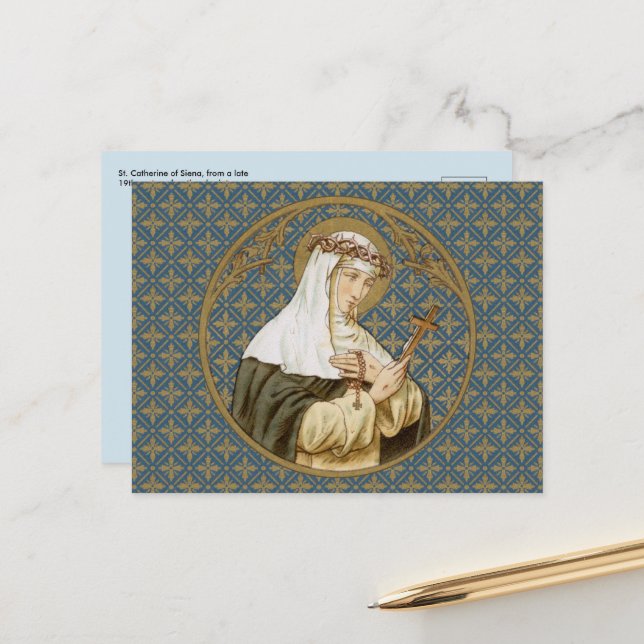 Carte postale Sainte-Catherine de Sienne (BK 19) (Devant/Arrière en situation)