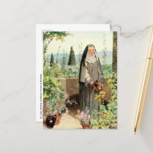 Carte Postale Sainte Claire d'Assise Arrosant des Fleurs (M 065)