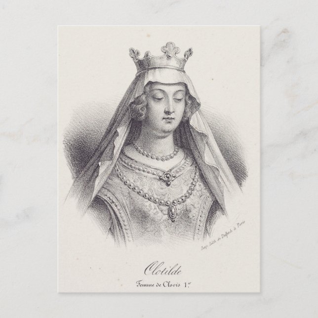 Carte Postale Sainte Clotilde seconde épouse de Clovis (Devant)