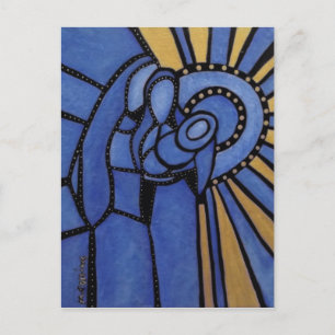 Carte Postale Sainte Famille Moderne Nativité Abstraite