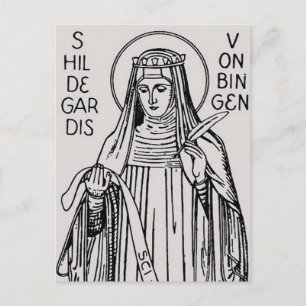 Carte Postale Sainte Hildegarde de Bingen abbesse bénédictine