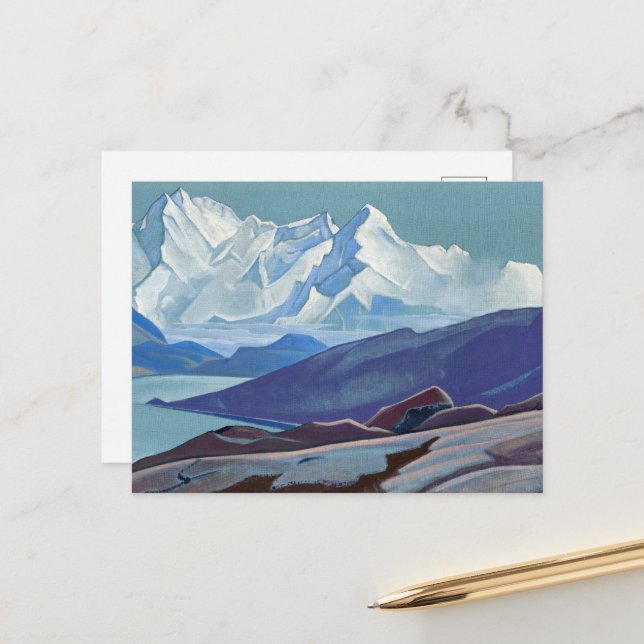 Carte Postale Sainte Himalaya par Nicholas Roerich (Devant/Arrière en situation)