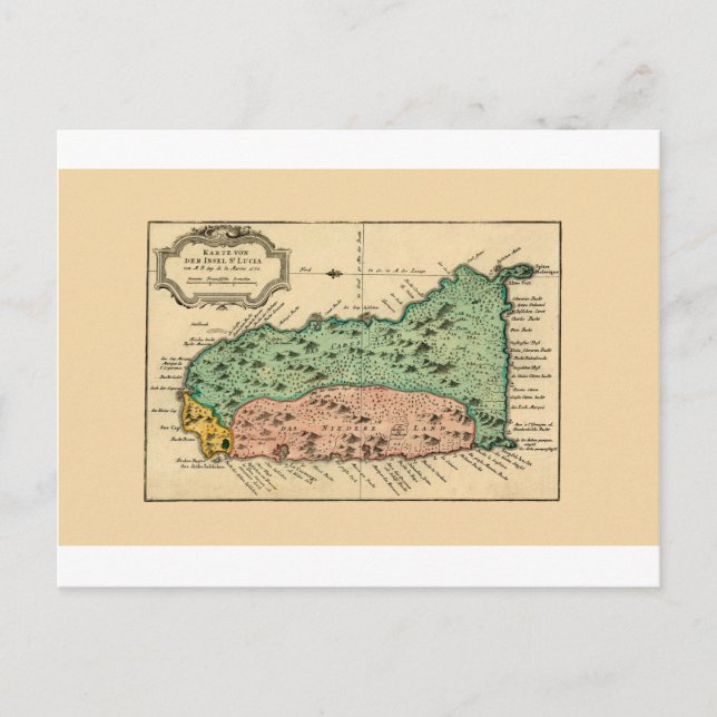 Carte Postale Sainte-Lucie 1758 (Devant)