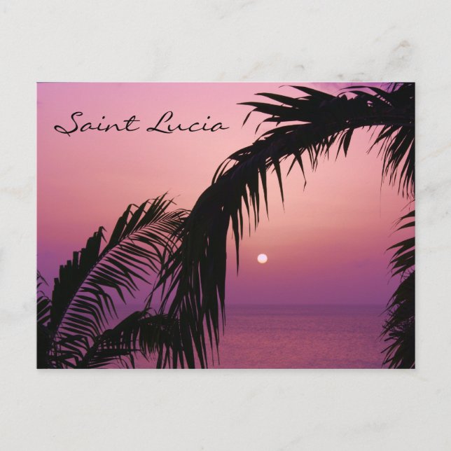 Carte Postale Sainte Lucie Purple Paradise Coucher de soleil (Devant)