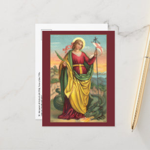 Carte Postale Sainte Marguerite avec dragon et bannière de la Ré