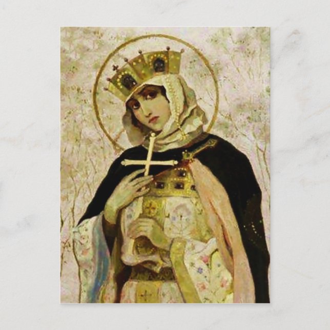 Carte Postale «Sainte Olga» par Mikhaïl Nesterov (Devant)