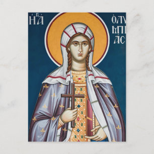 Carte Postale Sainte Olympias la diaconesse icône chrétienne ort