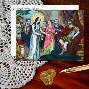 Carte Postale Sainte Philomène est jugée devant l'empereur Diocl
